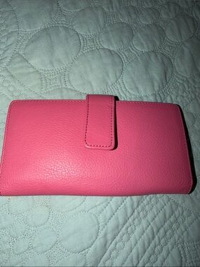 Rolfs Pink Leather Snap-Closure Wallet